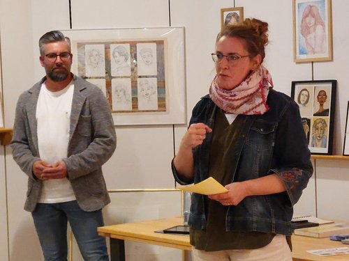 Dennis Schütte mit Andrea Prell (SPD-Fraktion im Niedersächsischen Landtag)